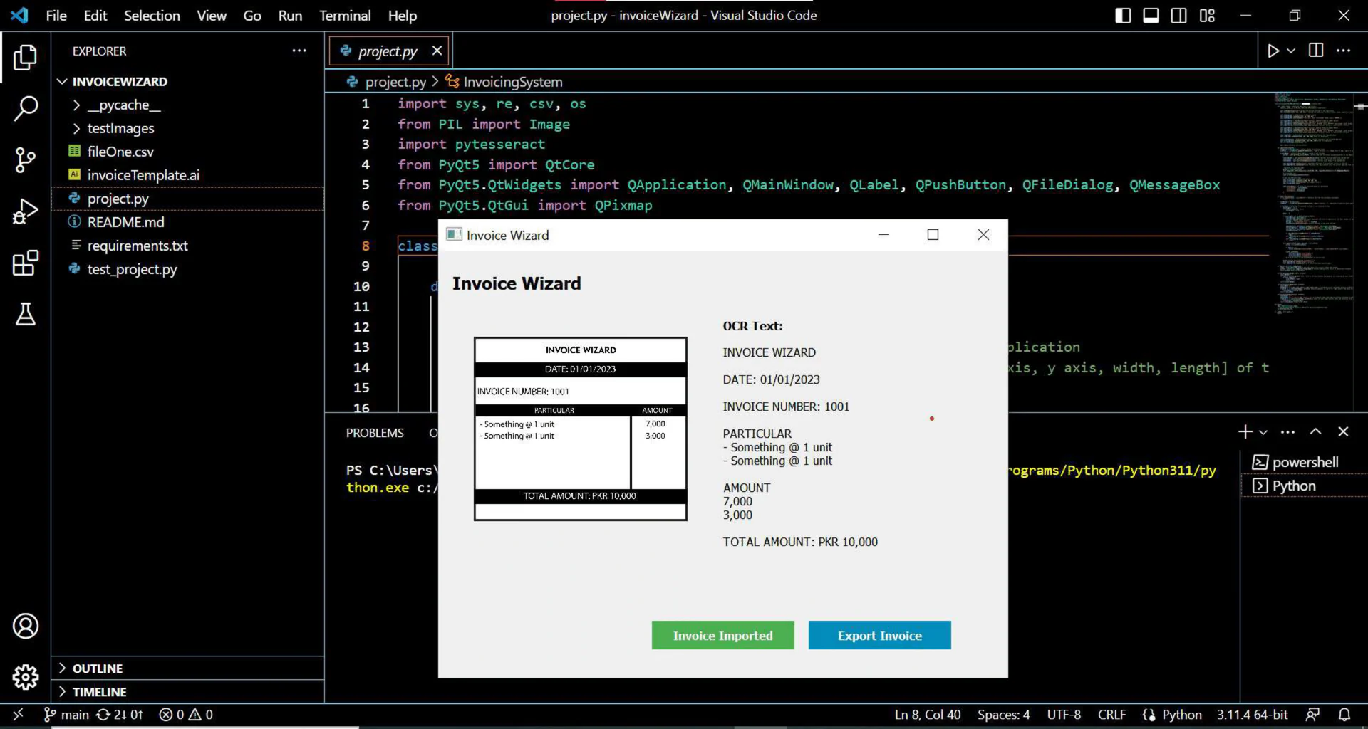 Automated Invoice Processor: Python · OCR